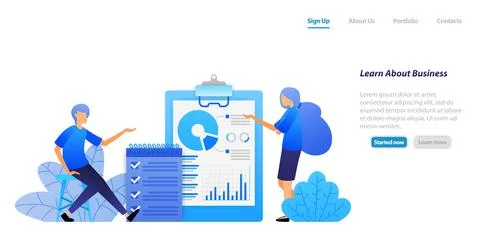 People studying business by analyzing data and checking tasks discussing. fin Stock Illustration