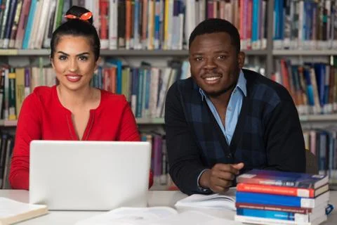 People Studying In A Library Stock Photos
