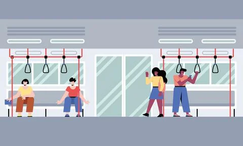 People in the subway Stock Illustration
