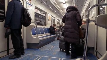 People in the subway train Stock Footage 85510666