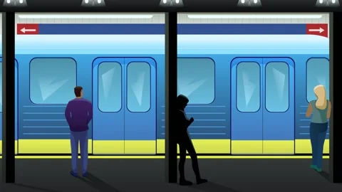 People in the subway waiting for the train. Stock Footage 156115747