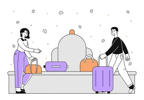 People with suitcases vector simple Stock Illustration