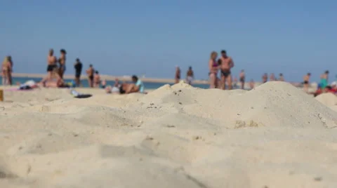 People on summer beach Stock Footage 67821584