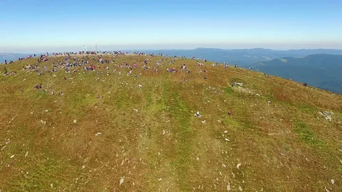 People at the summit Stock Footage 98949344