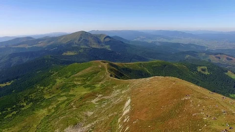 People at the summit of Goverla Stock Footage 100268319
