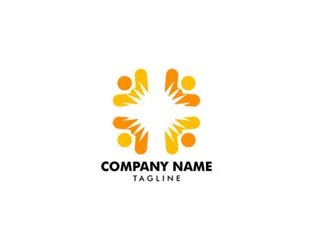 People Sun Logo Template Design Stock Illustration