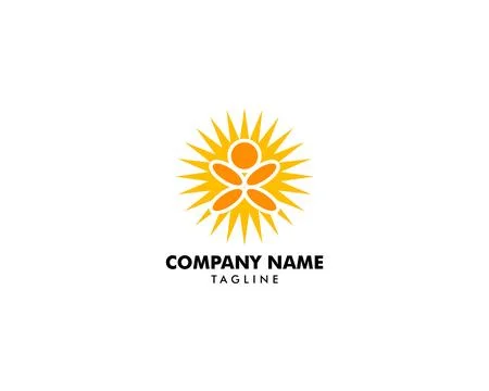 People Sun Logo Template Design Stock Illustration