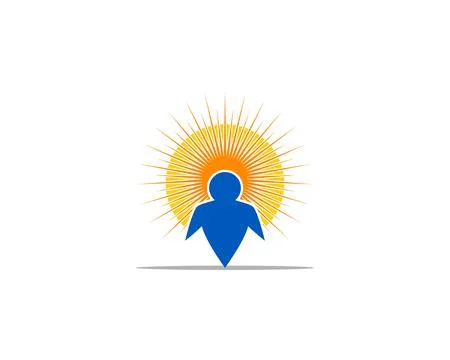 People Sun Logo Template Design Stock Illustration