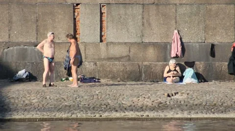 People sunbathe Stock Footage 5165468