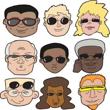 People in sunglasses Stock Illustration