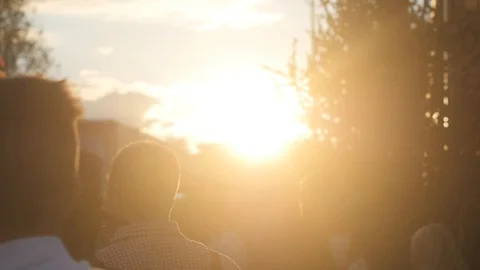 People at sunset Stock Footage 88287741