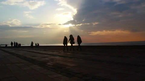 People  sunset view Stock Footage 63277151