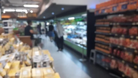 People at the supermarket, blurred background Stock Footage 289201716