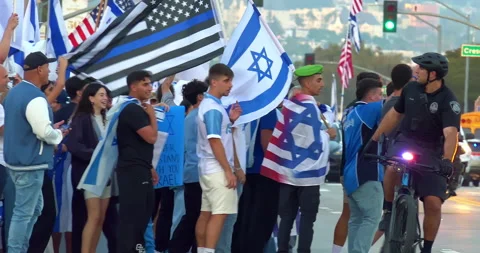 People support Israel against Palestine | Stock Video | Pond5