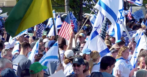 People support Israel against Palestine | Stock Video | Pond5