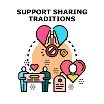 People supporting and sharing traditions concept 스톡 일러스트
