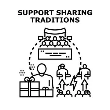 People supporting and sharing traditions concept Stock Illustration