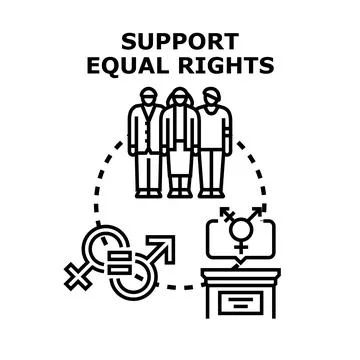 People supporting equal rights and gender equality concept Stock Illustration