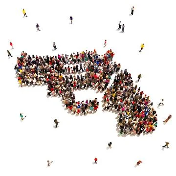 People supporting guns Stock Illustration