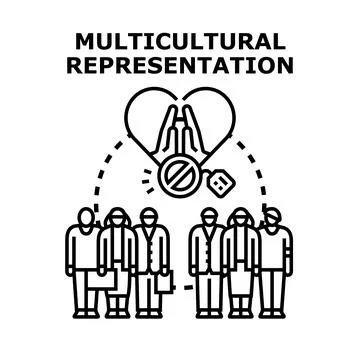 People supporting multiculturalism promoting diversity and inclusion Stock Illustration