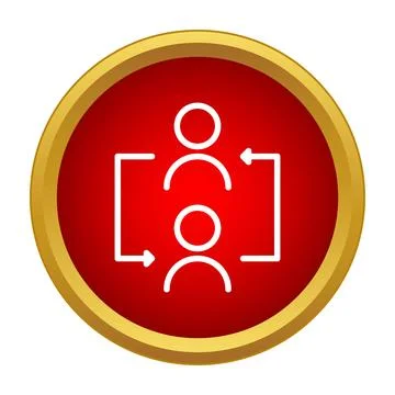 People swapping icon indicating replacement and exchange concept Ilustração Stock