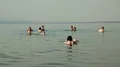 People swim in Dead Sea, Jordan HD Footage