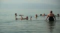 People swim in Dead Sea, Jordan HD Footage