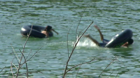 People Swimming In Lake Travis Stock Footage