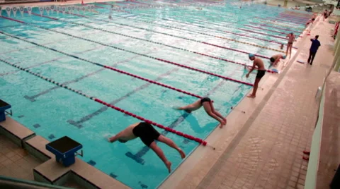 People swimming pool Stock Footage 63297581