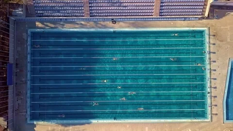 People swimming in a pool Video stock 104115451