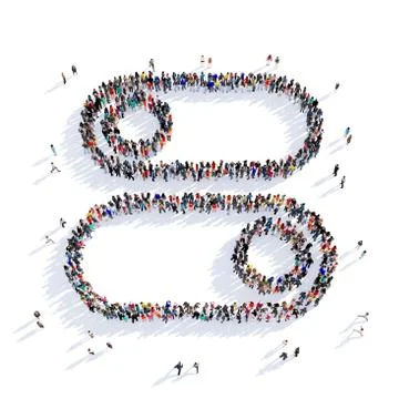 People switch shape 3d Stock Illustration