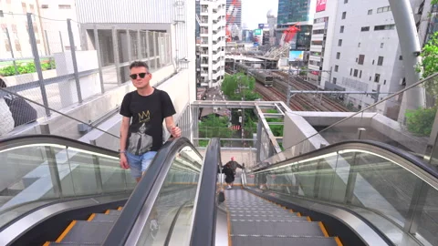 People take elevator to go up and down at the Miyashita Park in Shibuya Tokyo Stock Footage 282668516