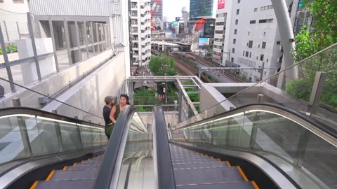 People take elevator to go up and down at the Miyashita Park in Shibuya Tokyo Stock Footage 282669782