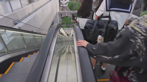 People take elevator to go up and down at the Miyashita Park in Shibuya Tokyo Stock Footage 282670917