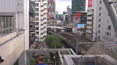 People take elevator to go up and down at the Miyashita Park in Shibuya Tokyo Stock Footage 282745330