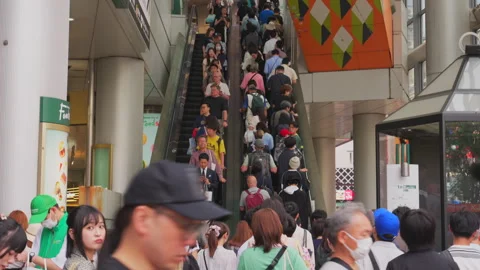 People take elevator at Shibuya Mark City in Shibuya, Tokyo, Japan Stock Footage 282625265