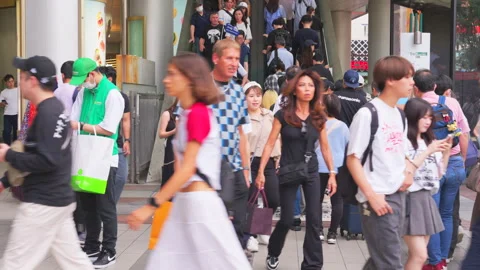 People take elevator at Shibuya Mark City in Shibuya, Tokyo, Japan Stock Footage 282628473