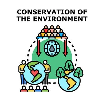 People taking action for environment conservation and ecology Stock Illustration