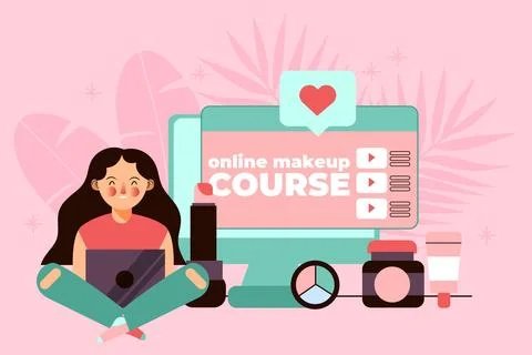 People taking courses and learning online Stockillustratie