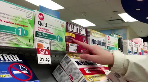 People taking Habitrol for nicotine patch Stock Footage 62916832