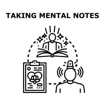 People taking mental notes finding solutions Stock Illustration