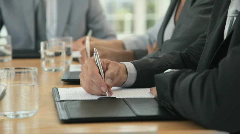People Taking Notes During a Board Meeting Stock Footage 853745