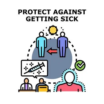 People taking steps for disease immunity and prevention Stock-Illustration