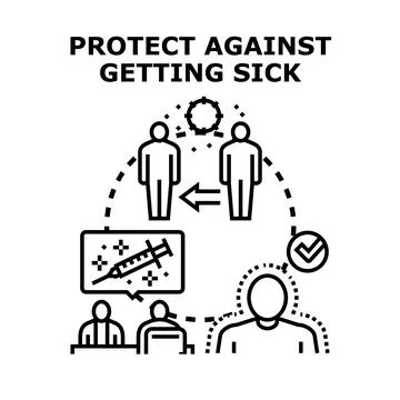 People taking steps for disease immunity and prevention Stock Illustration