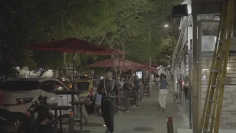 People taking a walk in Panama in the evening Stock-Footage 343748376