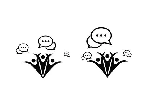 People talk bubble icon vector design symbol of communication, dialog and d.. Illustrazione stock