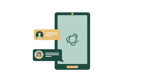 People talk On Chat App on using mobile phone. Online Conversation with pro.. Stock Footage 305698158