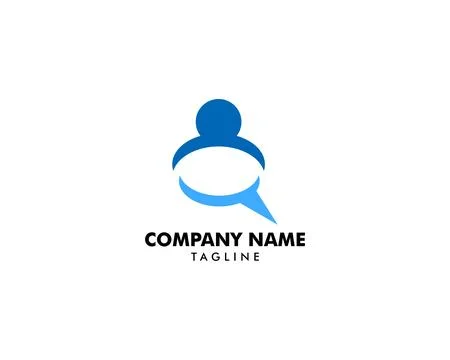 People Talk Logo Design Template Stock Illustration