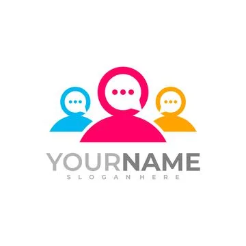 People Talk logo vector template, Creative Consult logo design concepts Stock Illustration