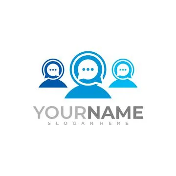 People Talk logo vector template, Creative Consult logo design concepts Stock Illustration